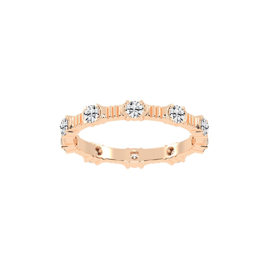 Florisse Round Cut Half Bazel Eternity Diamond Ring