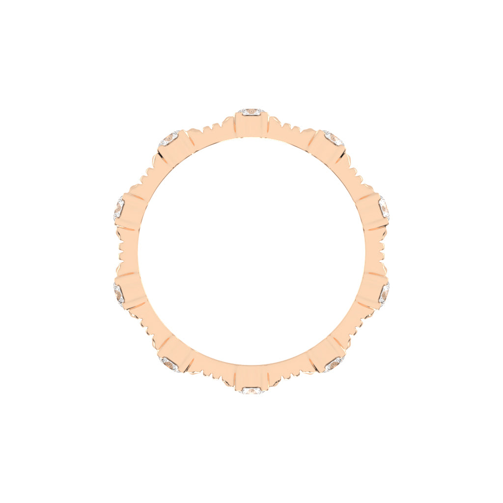 Florisse Round Cut Half Bazel Eternity Diamond Ring