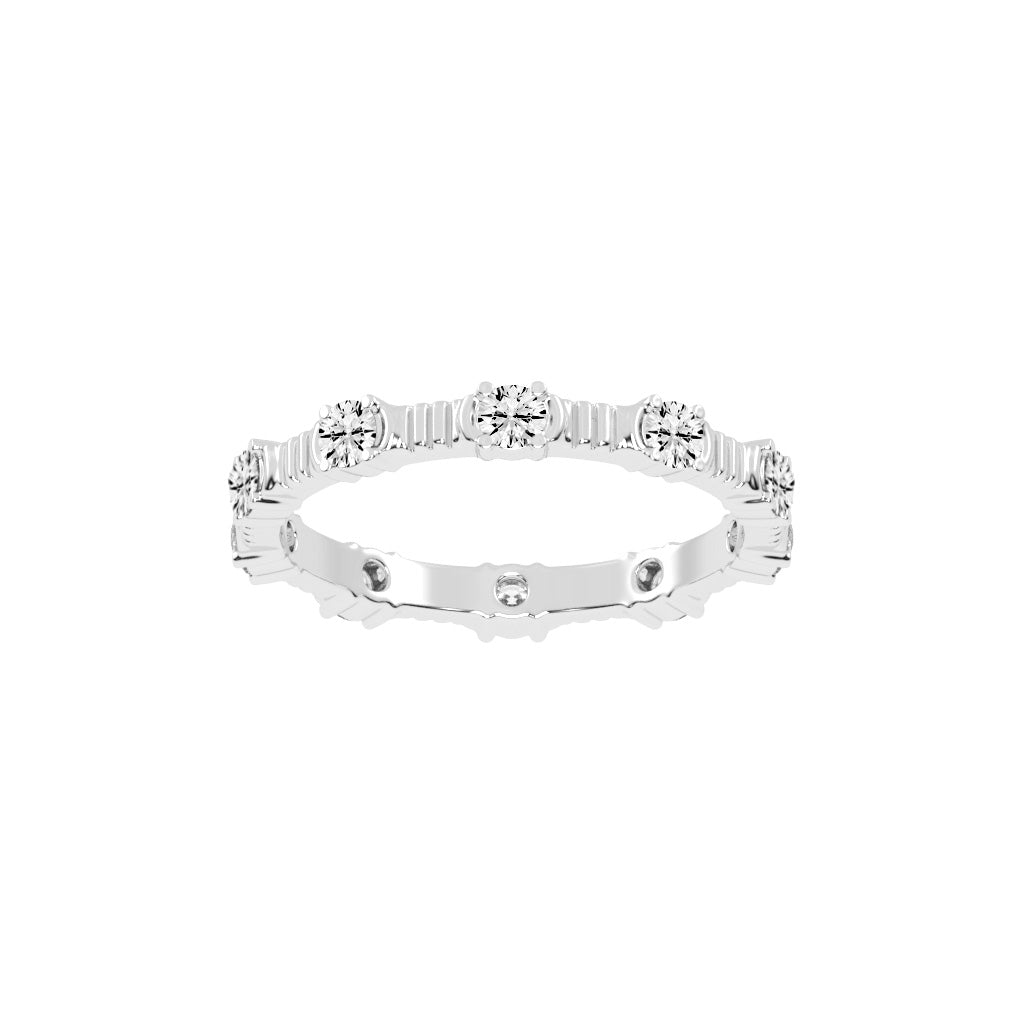 Florisse Round Cut Half Bazel Eternity Diamond Ring