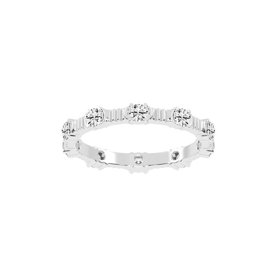 Florisse Round Cut Half Bazel Eternity Diamond Ring