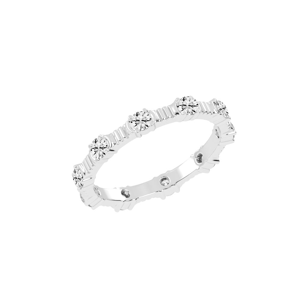 Florisse Round Cut Half Bazel Eternity Diamond Ring