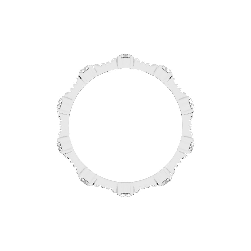 Florisse Round Cut Half Bazel Eternity Diamond Ring