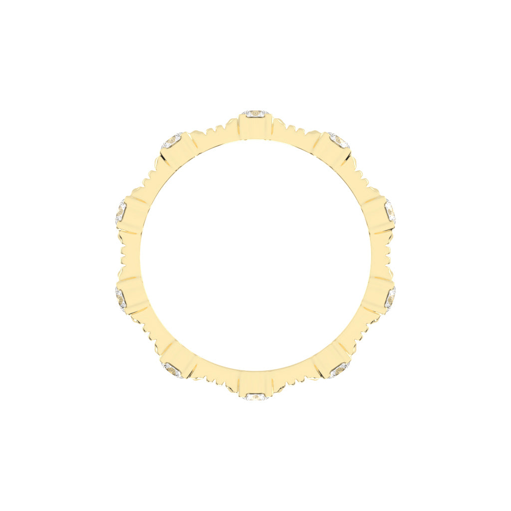 Florisse Round Cut Half Bazel Eternity Diamond Ring