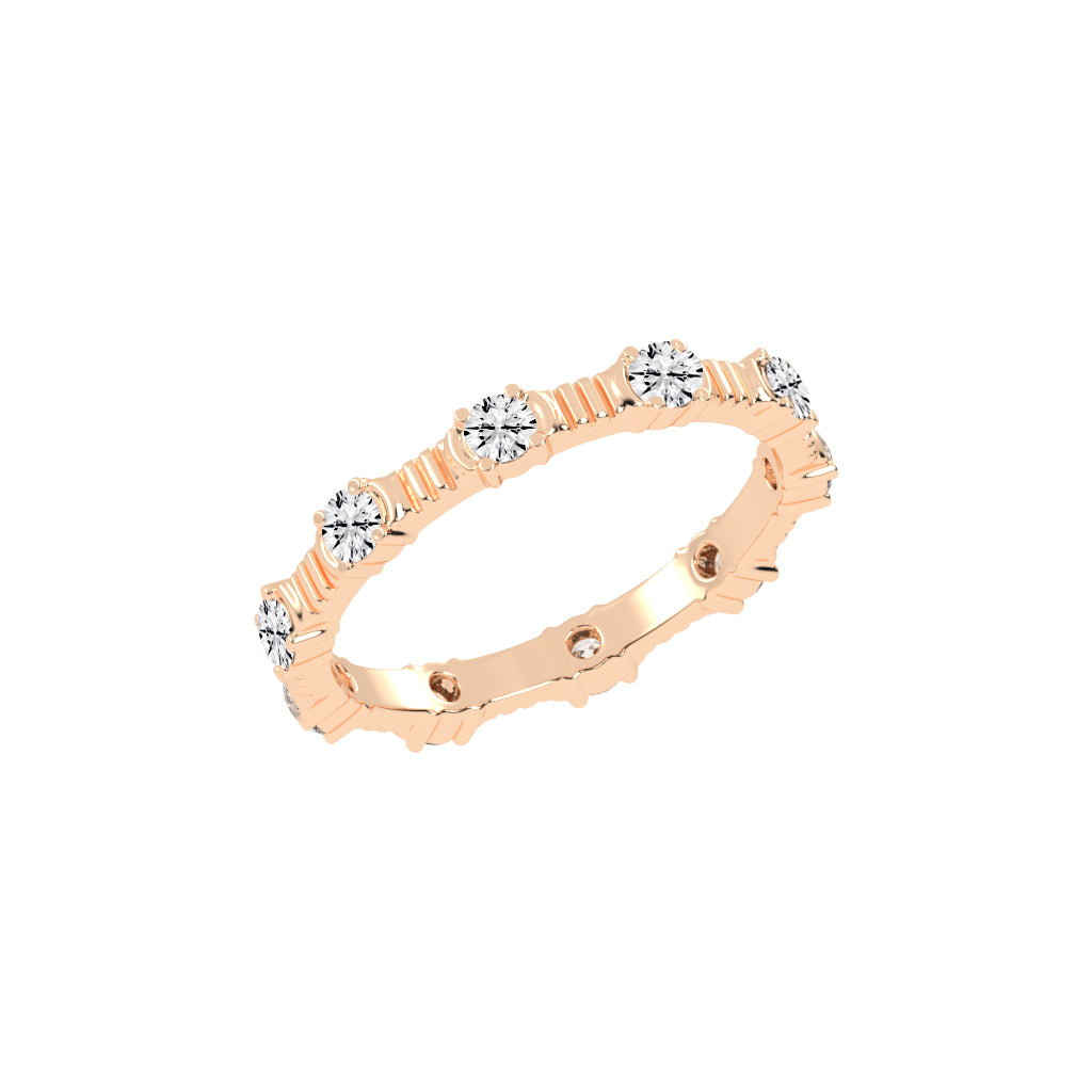 Florisse Round Cut Half Bazel Eternity Diamond Ring