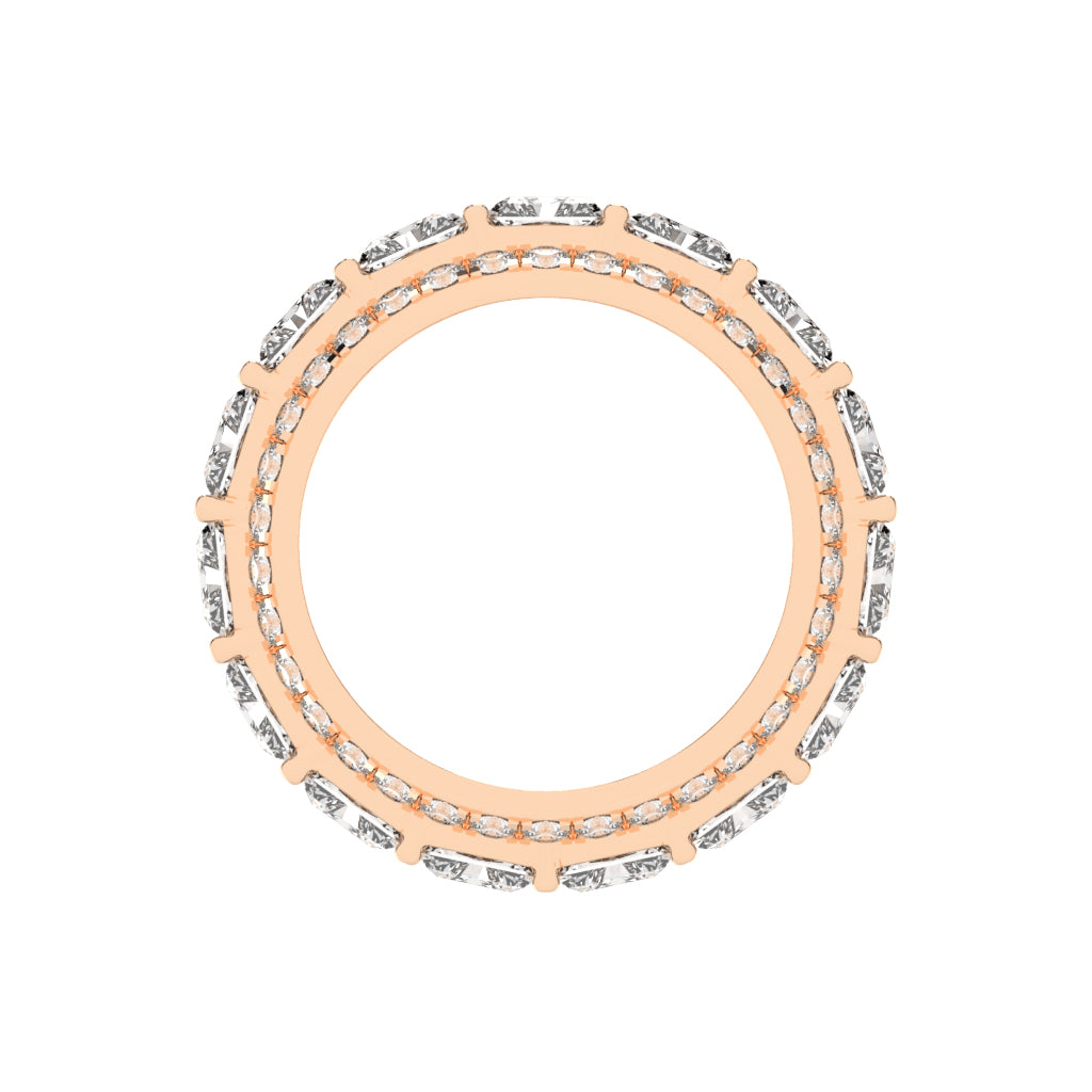 Equamarine Radiant Cut Eternity Lab Diamond Ring