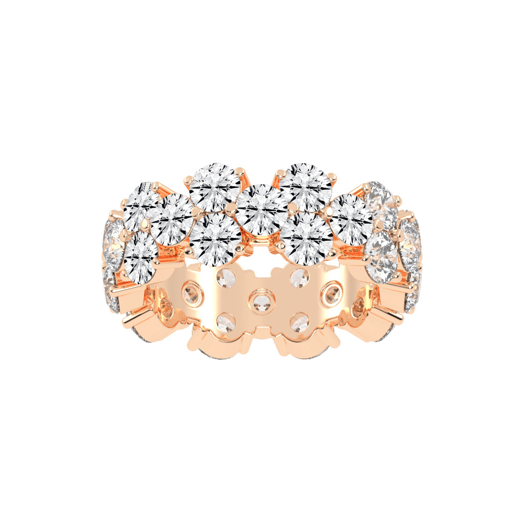 Tiffany Six Prong Round Cut Eternity Lab Diamond Ring