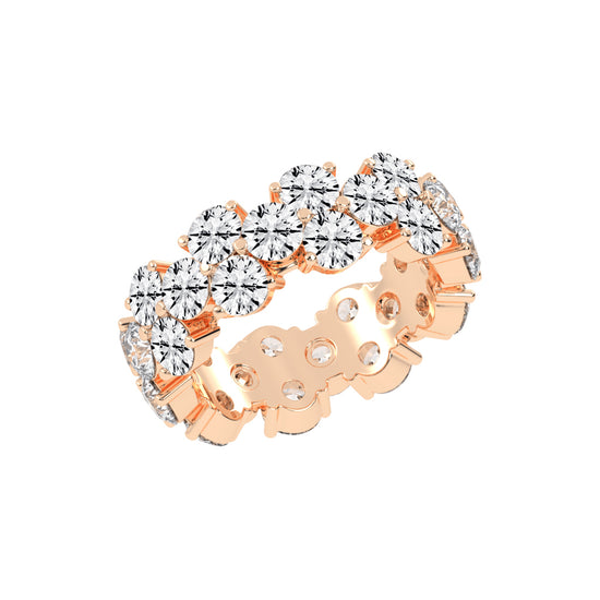Tiffany Six Prong Round Cut Eternity Lab Diamond Ring