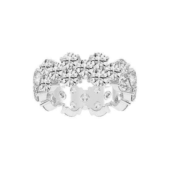 Tiffany Six Prong Round Cut Eternity Lab Diamond Ring