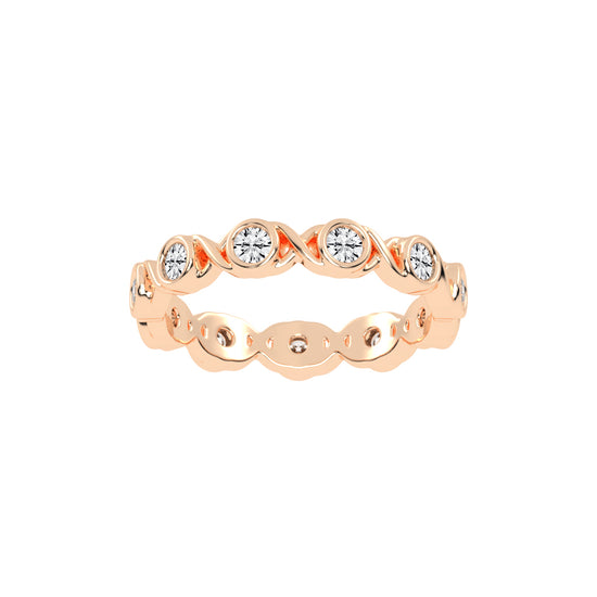 Birthstone Criss Cross Round Cut Eternity Lab Diamond Ring
