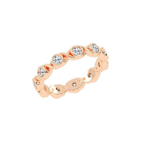 Birthstone Criss Cross Round Cut Eternity Lab Diamond Ring