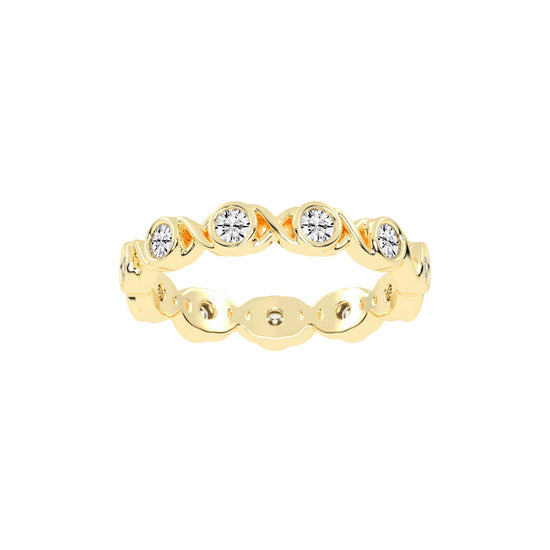 Birthstone Criss Cross Round Cut Eternity Lab Diamond Ring