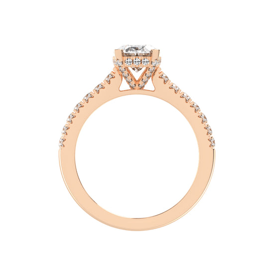 Valrivia Standard Oval Cut Side Stone Lab Diamond Ring