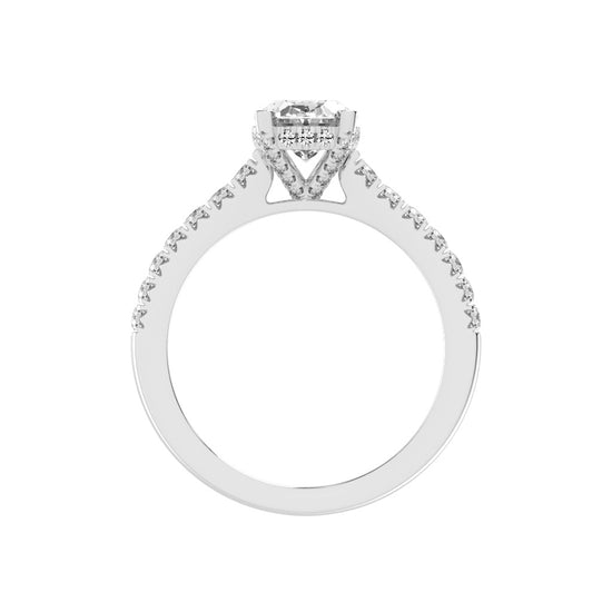 Valrivia Standard Oval Cut Side Stone Lab Diamond Ring