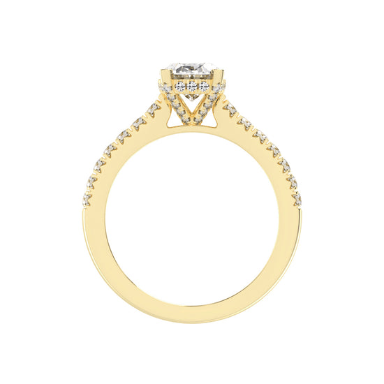 Valrivia Standard Oval Cut Side Stone Lab Diamond Ring