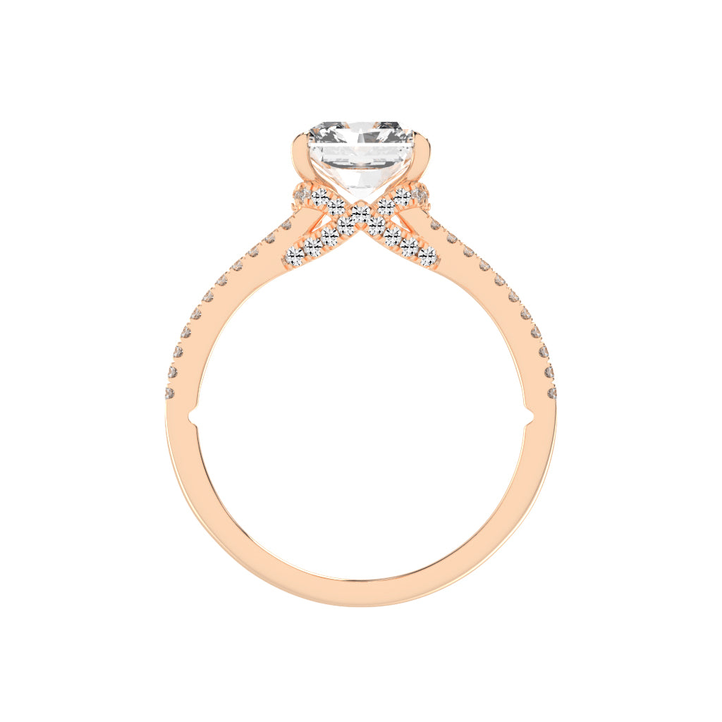 Gemerra Split Shank Radiant Cut Classic Lab Diamond Ring