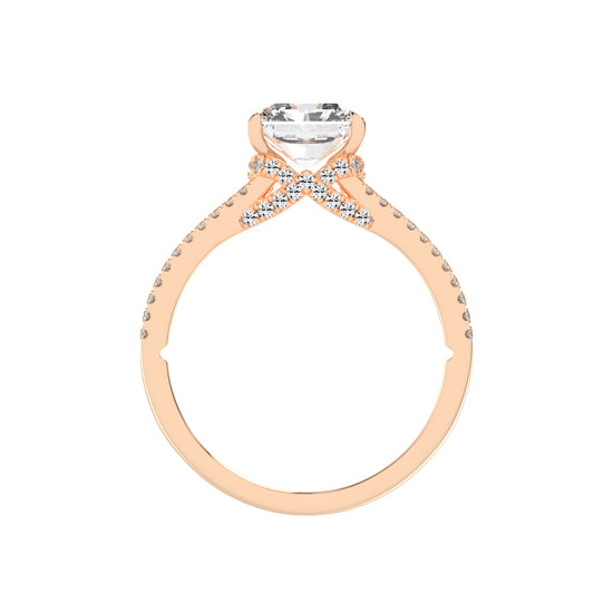 Gemerra Split Shank Radiant Cut Classic Lab Diamond Ring