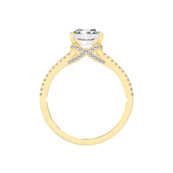 Gemerra Split Shank Radiant Cut Classic Lab Diamond Ring