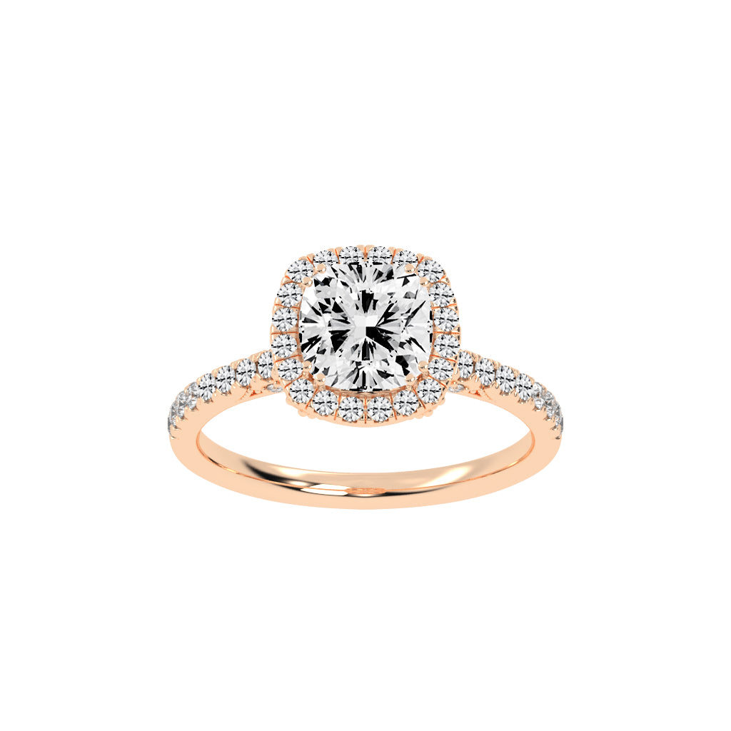 Halorelle Emerald Cut Halo Lab Diamond Ring