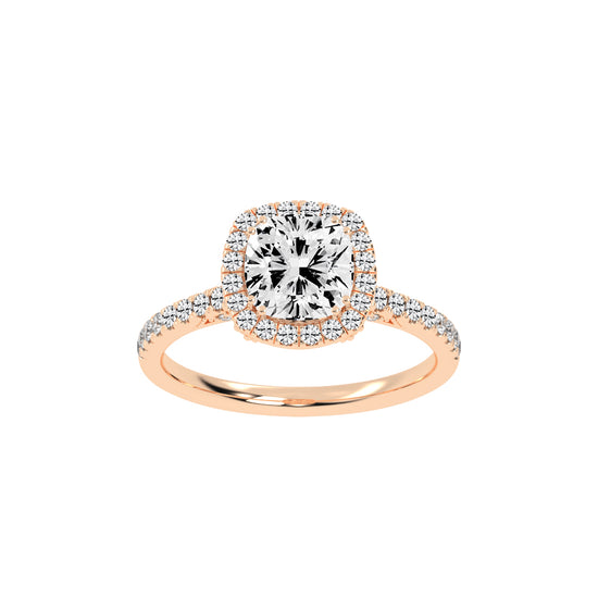 Halorelle Emerald Cut Halo Lab Diamond Ring