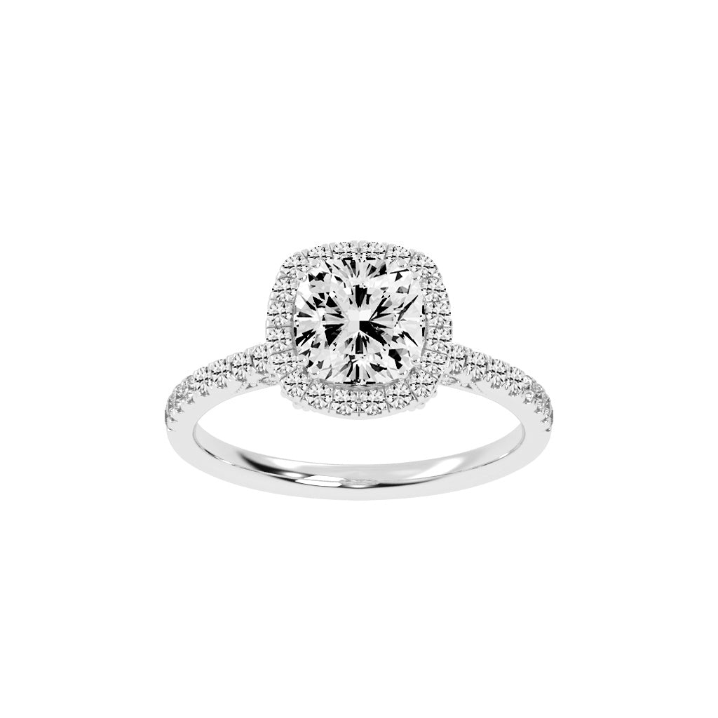 Halorelle Emerald Cut Halo Lab Diamond Ring
