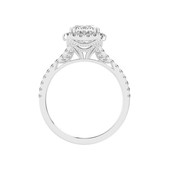 Halorelle Emerald Cut Halo Lab Diamond Ring