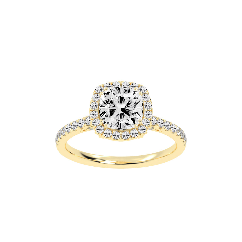 Halorelle Emerald Cut Halo Lab Diamond Ring