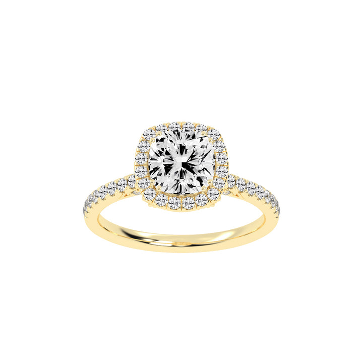 Halorelle Emerald Cut Halo Lab Diamond Ring