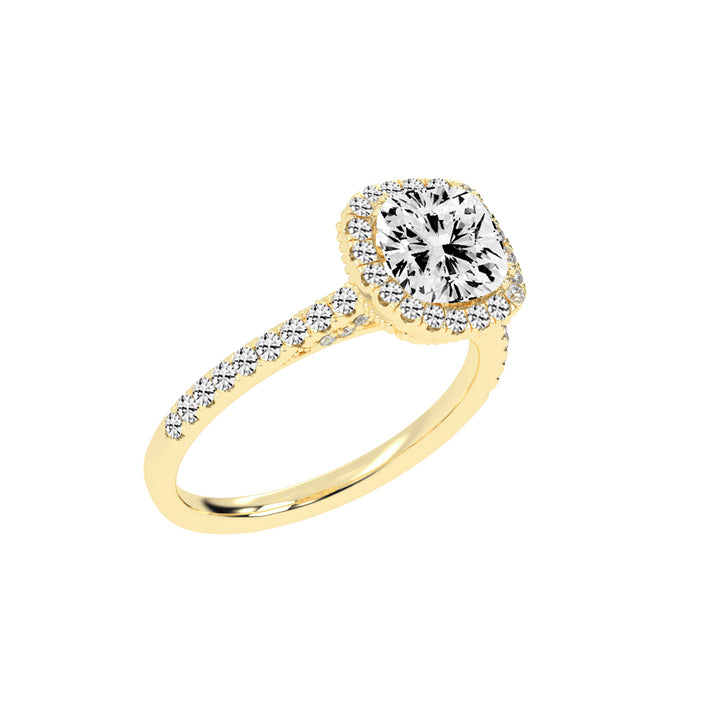 Halorelle Emerald Cut Halo Lab Diamond Ring