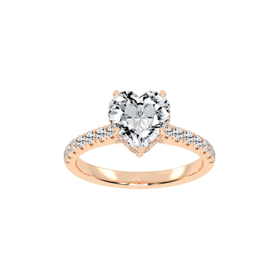 Solandra Heart Shape Side Stone Lab Diamond Ring