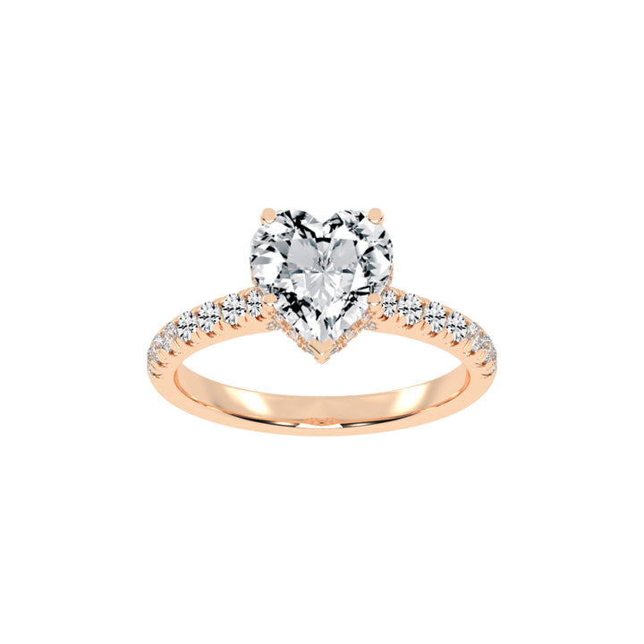 Solandra Heart Shape Side Stone Lab Diamond Ring