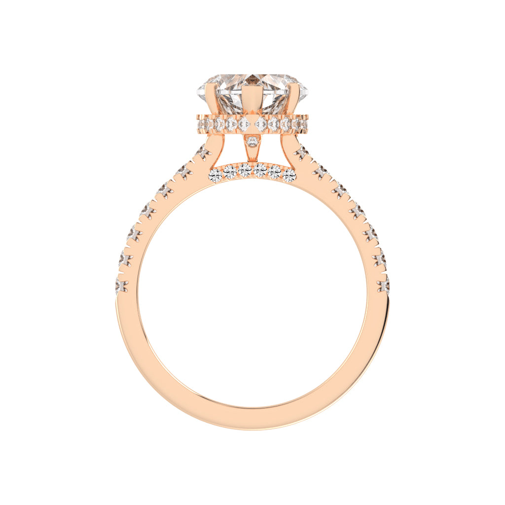 Solandra Heart Shape Side Stone Lab Diamond Ring