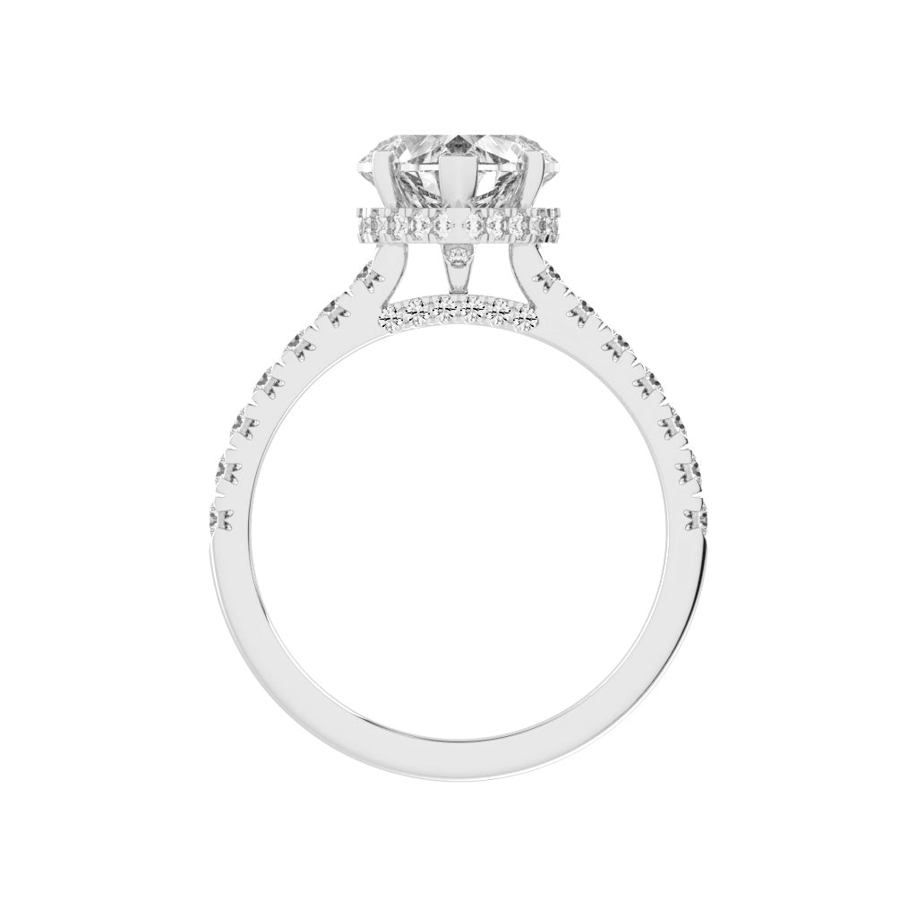 Solandra Heart Shape Side Stone Lab Diamond Ring