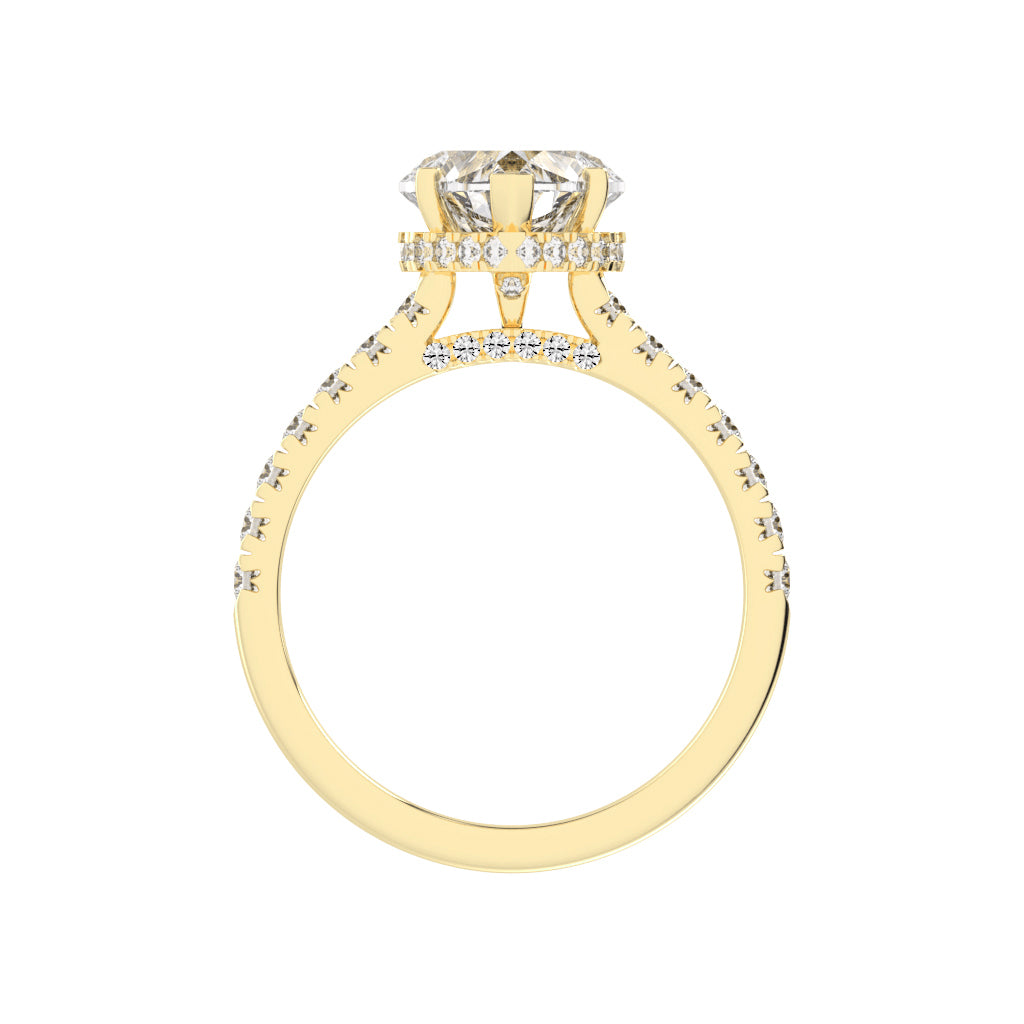 Solandra Heart Shape Side Stone Lab Diamond Ring