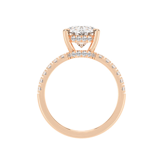 Diamestra Oval Cut Side Stone Lab Diamond Ring