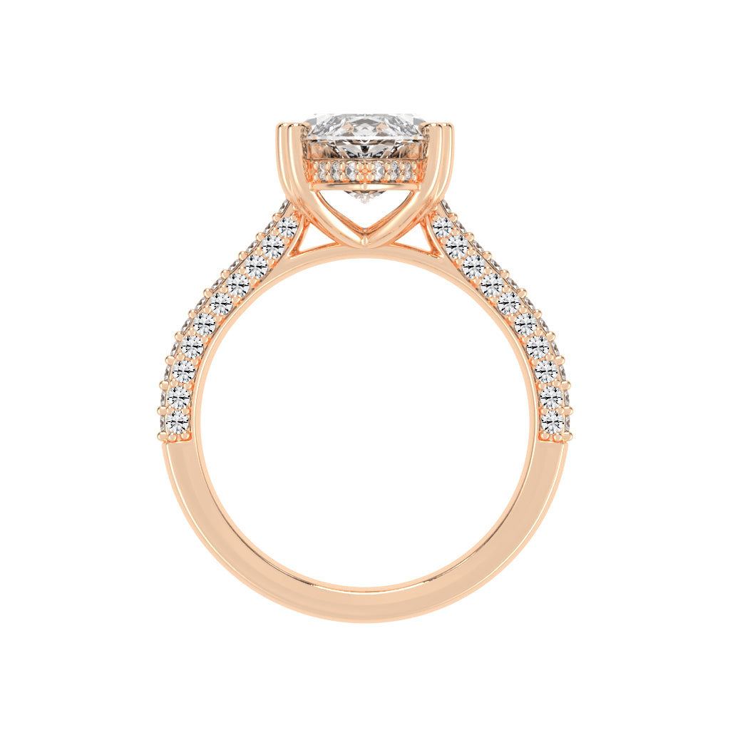 Solvierra Marquise Cut Side Stone Lab Diamond Ring