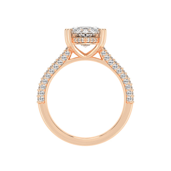 Solvierra Marquise Cut Side Stone Lab Diamond Ring