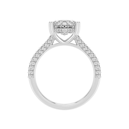 Solvierra Marquise Cut Side Stone Lab Diamond Ring