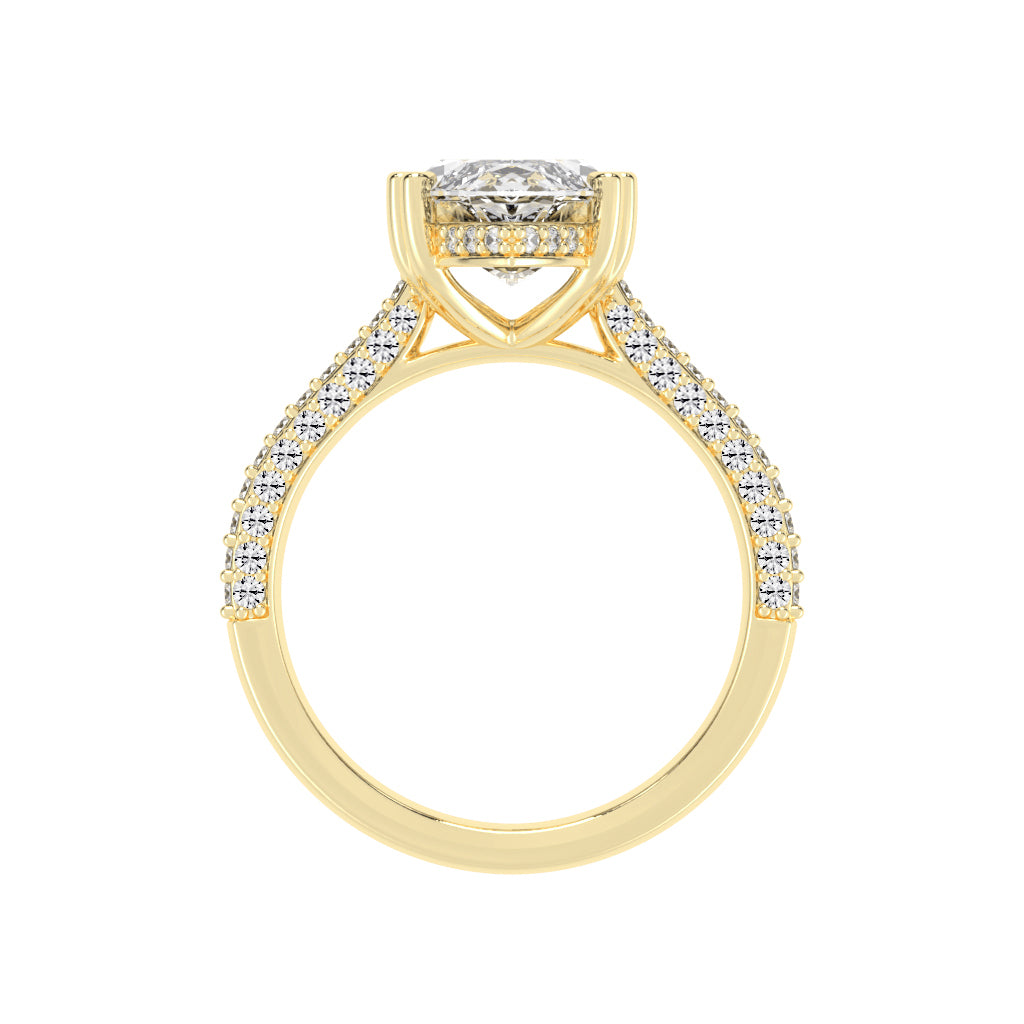 Solvierra Marquise Cut Side Stone Lab Diamond Ring