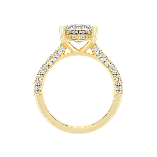 Solvierra Marquise Cut Side Stone Lab Diamond Ring