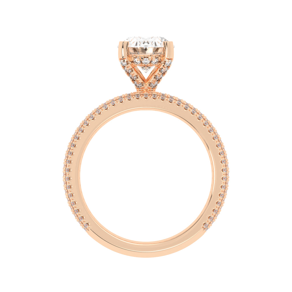 Zilarra Pave Setting Oval Cut Classic Lab Diamond Ring