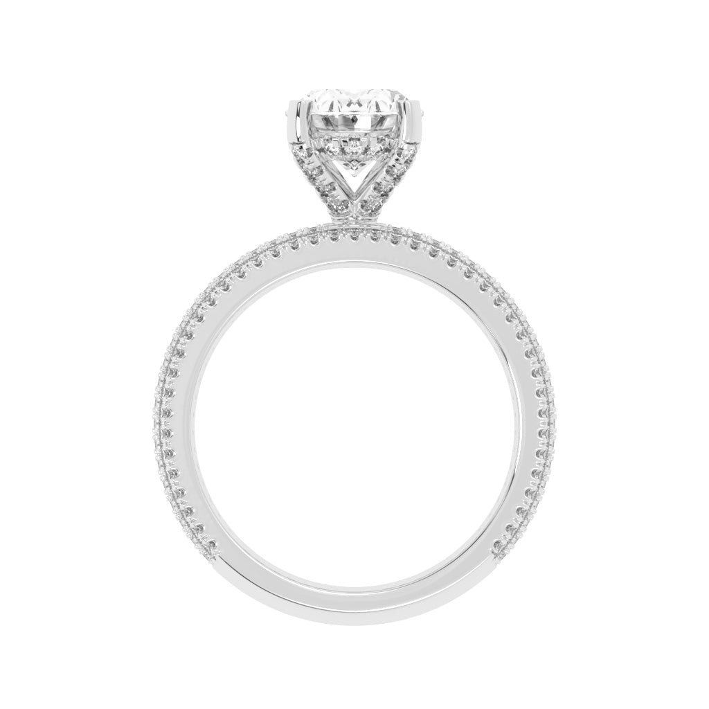 Zilarra Pave Setting Oval Cut Classic Lab Diamond Ring