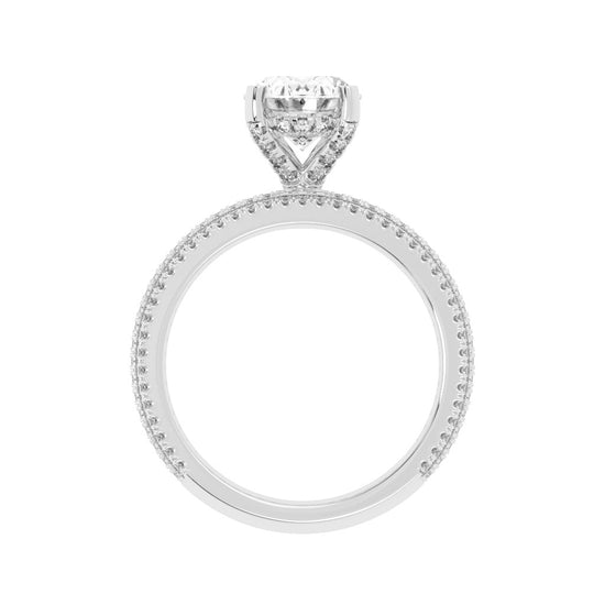 Zilarra Pave Setting Oval Cut Classic Lab Diamond Ring