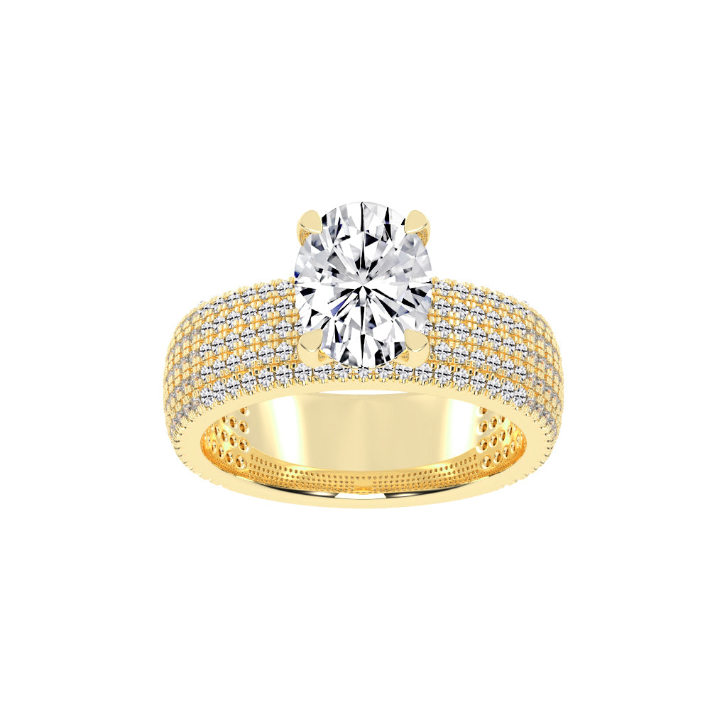 Zilarra Pave Setting Oval Cut Classic Lab Diamond Ring