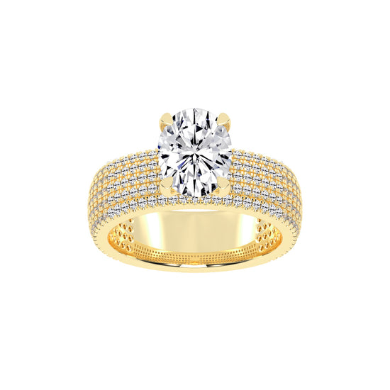 Zilarra Pave Setting Oval Cut Classic Lab Diamond Ring
