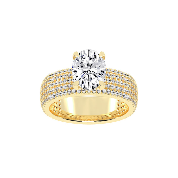 Zilarra Pave Setting Oval Cut Classic Lab Diamond Ring