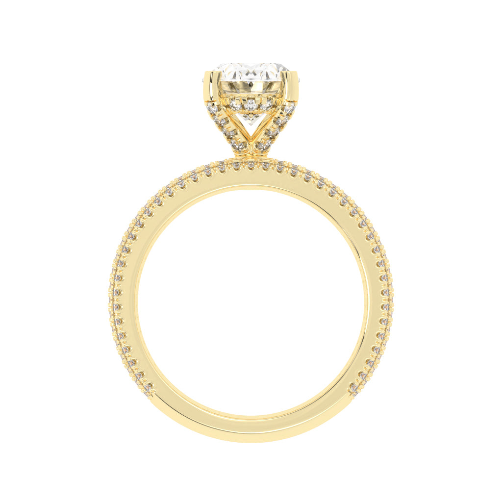 Zilarra Pave Setting Oval Cut Classic Lab Diamond Ring