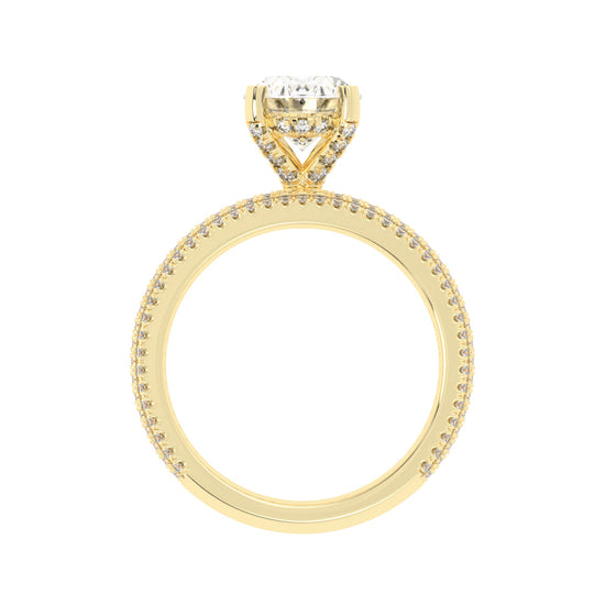 Zilarra Pave Setting Oval Cut Classic Lab Diamond Ring