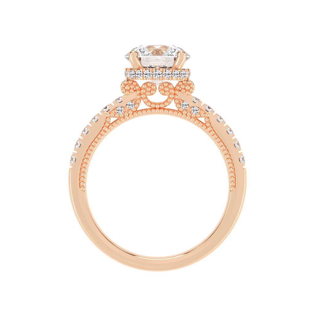 Univia Round Cut Engagement Lab Diamond Ring