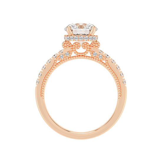 Univia Round Cut Engagement Lab Diamond Ring