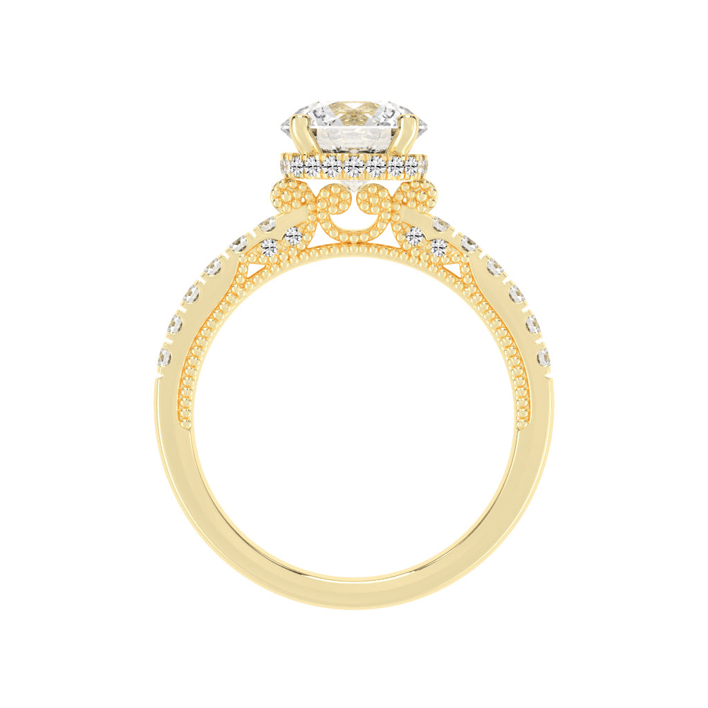 Univia Round Cut Engagement Lab Diamond Ring